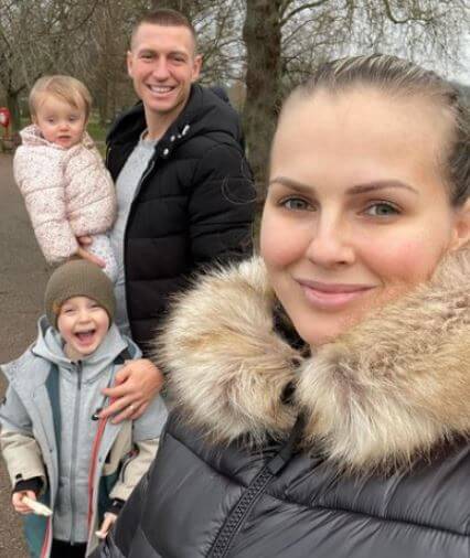 Charlotte Duke with her husband Mitchell Duke and children.